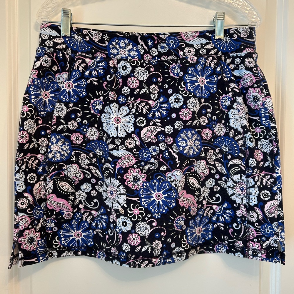 T by Talbots Vibrant Knit Floral Mini Skort for Golf, Tennis, Walking